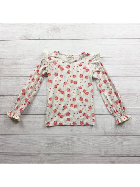Matilda Jane Other - Matilda Jane Girls Floral Long Sleeve Ruffle Top Lightweight Cotton Blend 6